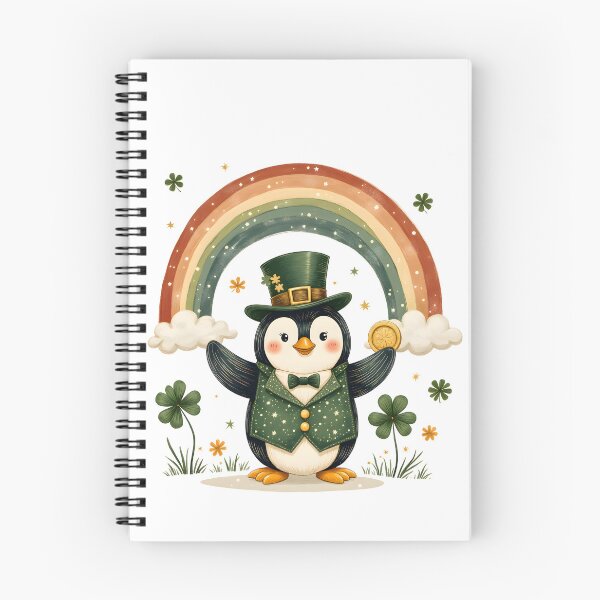 Item preview, Cute St Patricks Day Lucky Penguin Rainbow designed and sold by Found Dream.