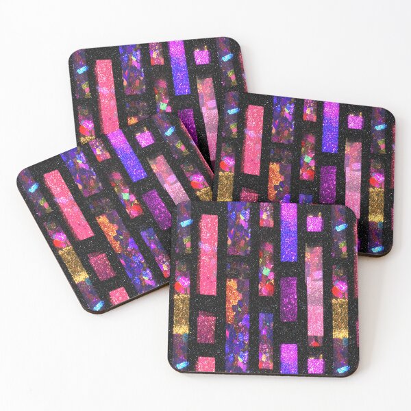 Item preview, Neon Glitter Mosaic Stripe Pattern designed and sold by bubblegoth.