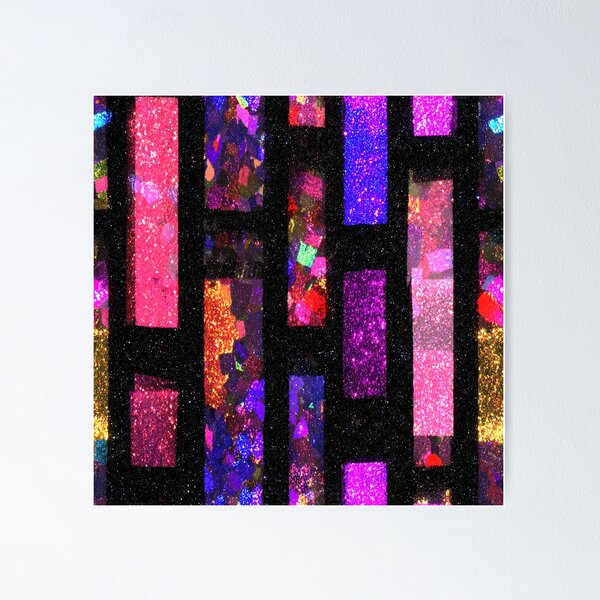 Item preview, Neon Glitter Mosaic Stripe Pattern designed and sold by bubblegoth.