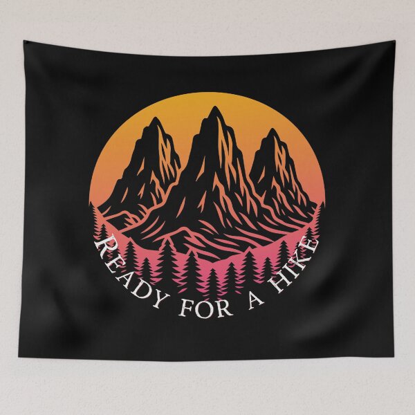 Item preview, Ready for a Hike Mountain Sunset – Hiking Adventure Nature Design designed and sold by ArcticFoxStudio.