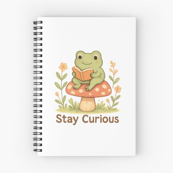 Item preview, Cute Frog Reading Book – Stay Curious designed and sold by Snacky Paws.