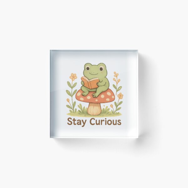 Item preview, Cute Frog Reading Book – Stay Curious designed and sold by Snacky Paws.
