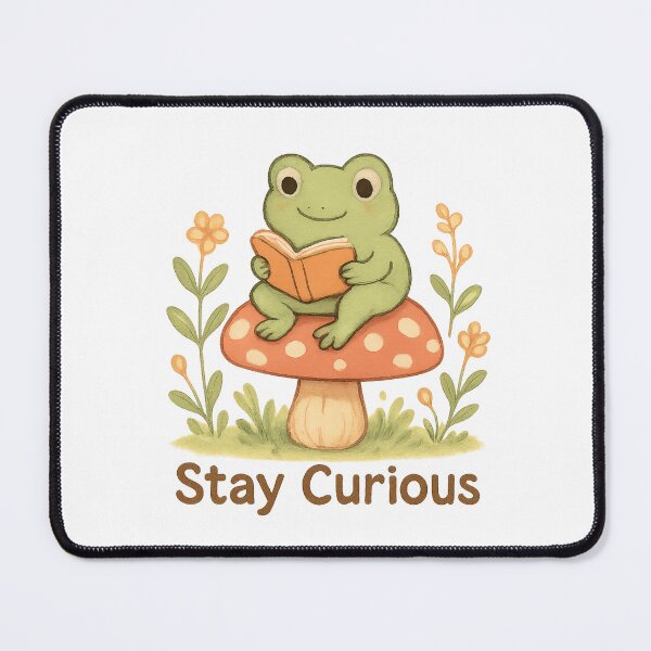 Item preview, Cute Frog Reading Book – Stay Curious designed and sold by Snacky Paws.