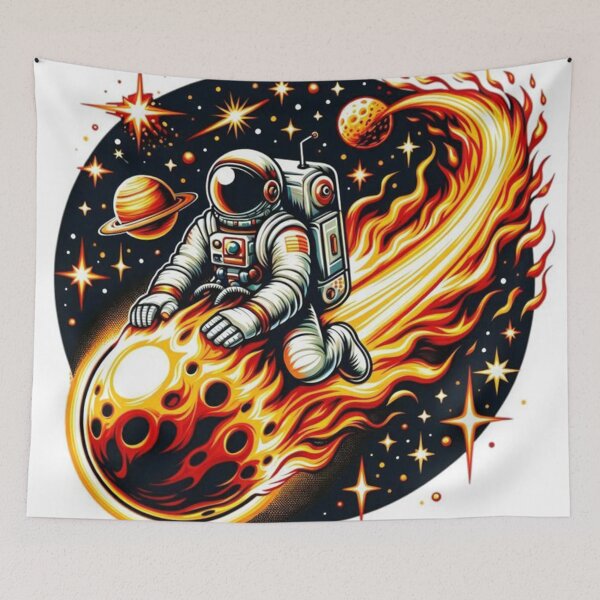 Item preview, Astronaut Riding Fire Meteor designed and sold by disktivsucky.