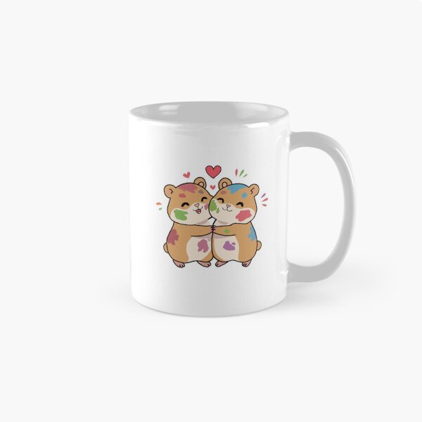 Item preview, Cute Hamster Friends Hugging – Happy Holi Color Festival Sticker designed and sold by pn_terest.
