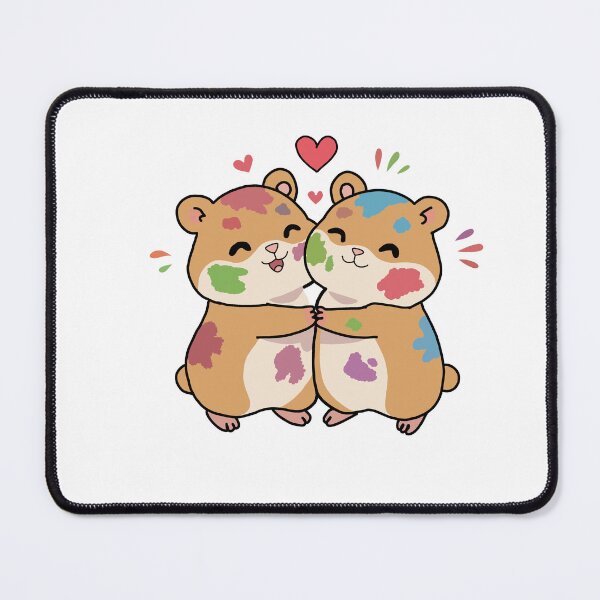 Item preview, Cute Hamster Friends Hugging – Happy Holi Color Festival Sticker designed and sold by pn_terest.