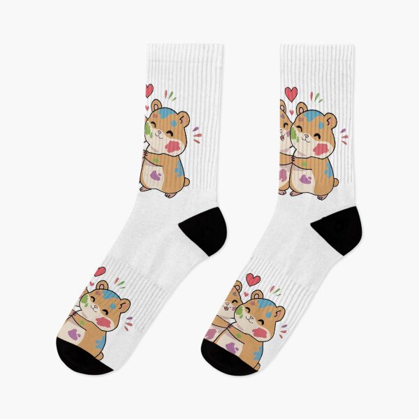 Item preview, Cute Hamster Friends Hugging – Happy Holi Color Festival Sticker designed and sold by pn_terest.