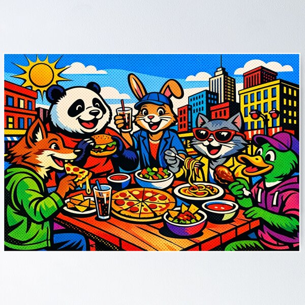Item preview, Happy animal picnic designed and sold by Sigtrix.