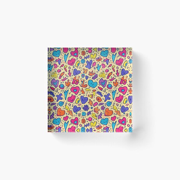 Item preview, Dense Colorful Abstract Doodle Faces Pattern designed and sold by Piotrek0001.