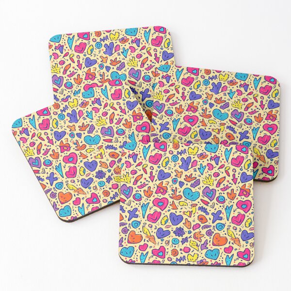 Item preview, Dense Colorful Abstract Doodle Faces Pattern designed and sold by Piotrek0001.