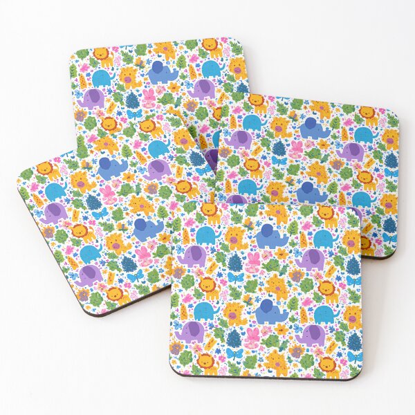Item preview, Bright Cartoon Animals and Flowers Pattern designed and sold by Piotrek0001.