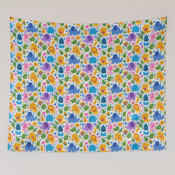 Item preview, Bright Cartoon Animals and Flowers Pattern designed and sold by Piotrek0001.