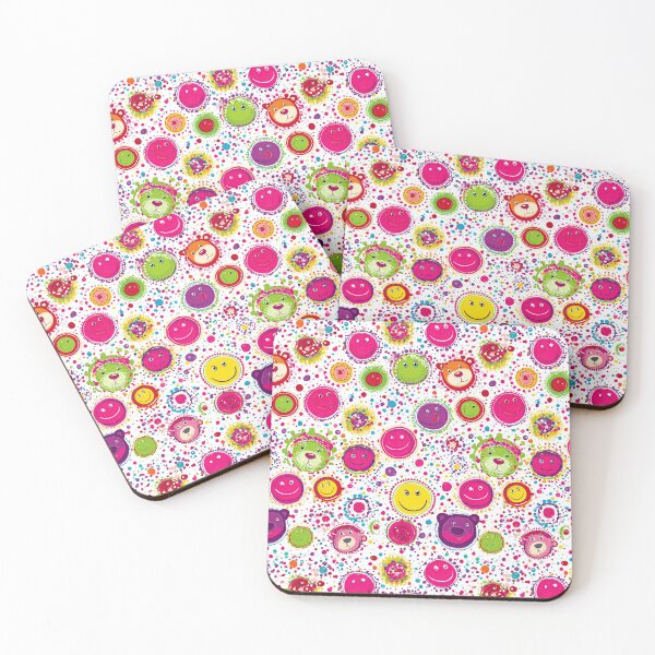 Item preview, Cheerful Smiley Faces and Colorful Dots Pattern designed and sold by Piotrek0001.