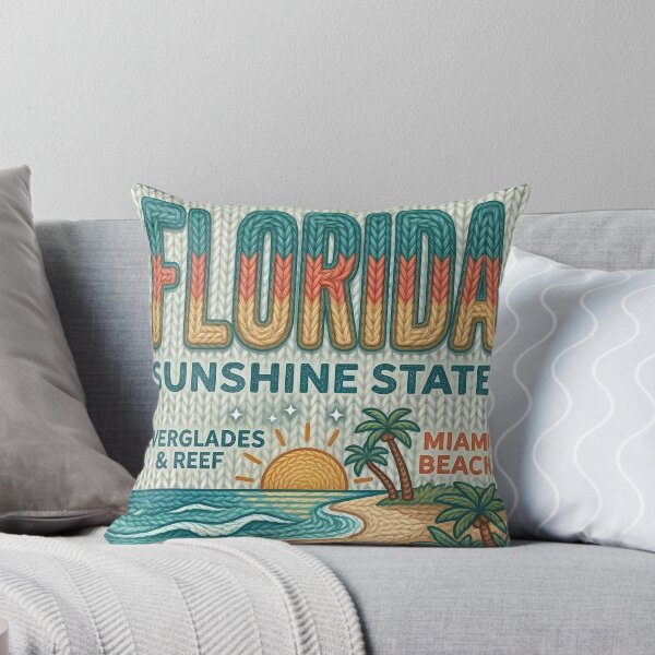 Item preview, Florida Sunshine State - Miami Beach Everglades Knitted Vintage Travel Design designed and sold by Pattern-Parade.