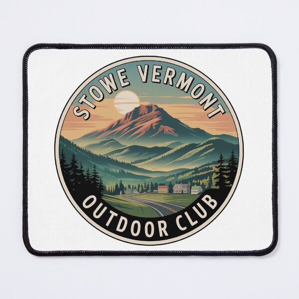 Item preview, Stowe Vermont Outdoor Club Sticker – Green Mountains Vintage Travel Design designed and sold by pod24.