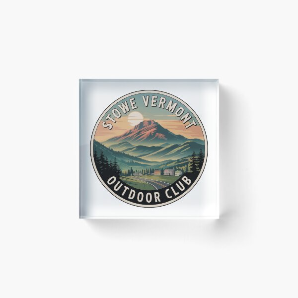Item preview, Stowe Vermont Outdoor Club Sticker – Green Mountains Vintage Travel Design designed and sold by pod24.