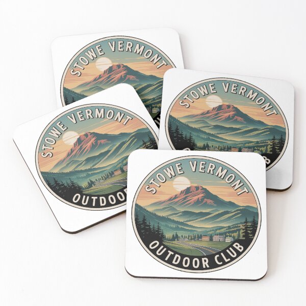 Item preview, Stowe Vermont Outdoor Club Sticker – Green Mountains Vintage Travel Design designed and sold by pod24.