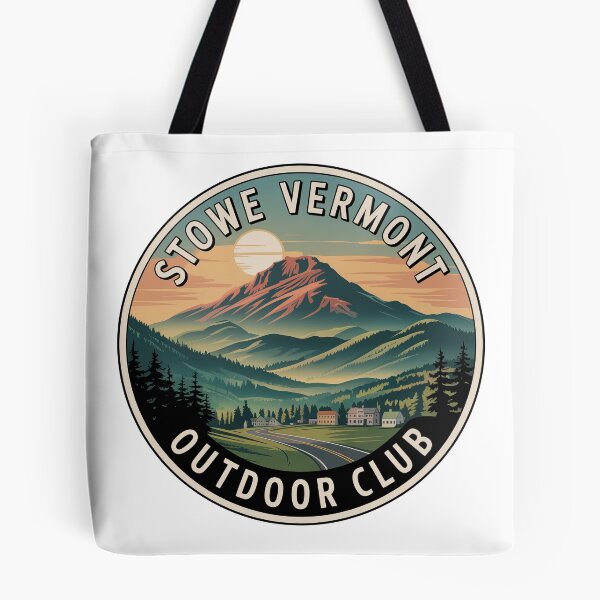Item preview, Stowe Vermont Outdoor Club Sticker – Green Mountains Vintage Travel Design designed and sold by pod24.