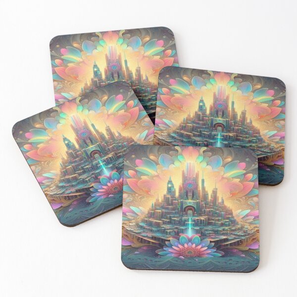 Item preview, Surreal Blooming Cityscape with Vibrant Fantasy Architecture designed and sold by FotoworldEdel.