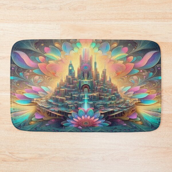 Item preview, Surreal Blooming Cityscape with Vibrant Fantasy Architecture designed and sold by FotoworldEdel.