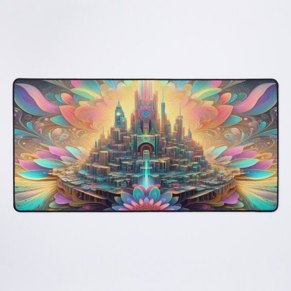Item preview, Surreal Blooming Cityscape with Vibrant Fantasy Architecture designed and sold by FotoworldEdel.