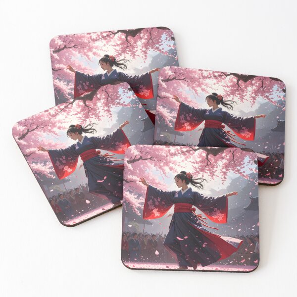 Item preview, Sakura Dance — Japanese Dancer Under Cherry Blossoms designed and sold by Schoenenwald - Illustrations Uniques et Originales.