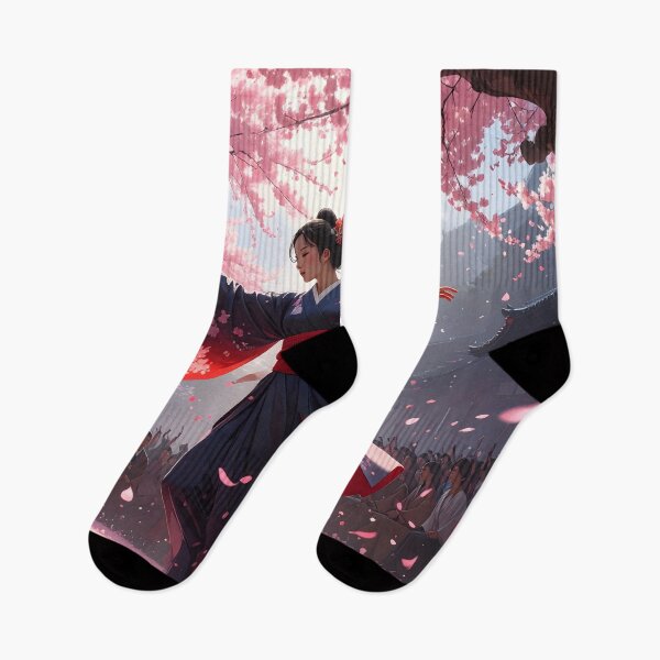 Item preview, Sakura Dance — Japanese Dancer Under Cherry Blossoms designed and sold by Schoenenwald — Art Japonais, Zen & Nature.
