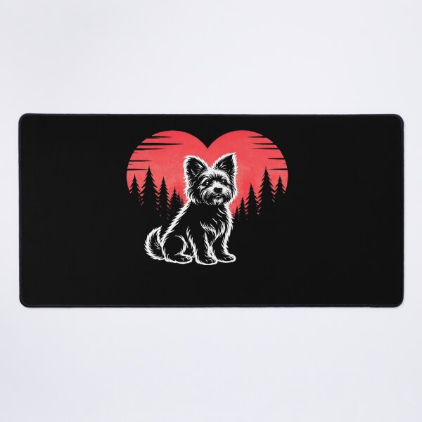 Item preview, Cute Yorkie Dog Lover Design – Yorkshire Terrier Silhouette with Retro Heart, Yorkie Gift for Dog Lovers designed and sold by VibeOffline Studio.