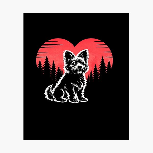 Item preview, Cute Yorkie Dog Lover Design – Yorkshire Terrier Silhouette with Retro Heart, Yorkie Gift for Dog Lovers designed and sold by VibeOffline Studio.