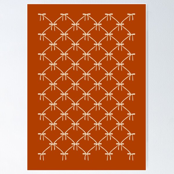 Item preview, Bows & Ribbons Pattern Rust Red designed and sold by colourpoems.