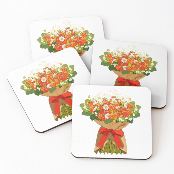 Item preview, Strawberry and Daisy Bouquet in Craft Paper designed and sold by DesignbyAnnaM.