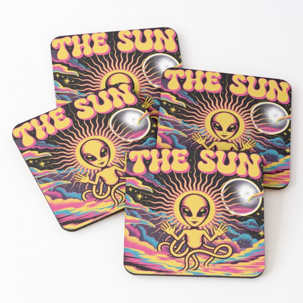 Item preview, The Sun Tarot Card Alien - Psychedelic Trippy Space Art designed and sold by MinervasCrafts.