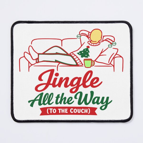Item preview, Funny Jingle All The Way Christmas Couch Illustration designed and sold by FunFitLife Studio.