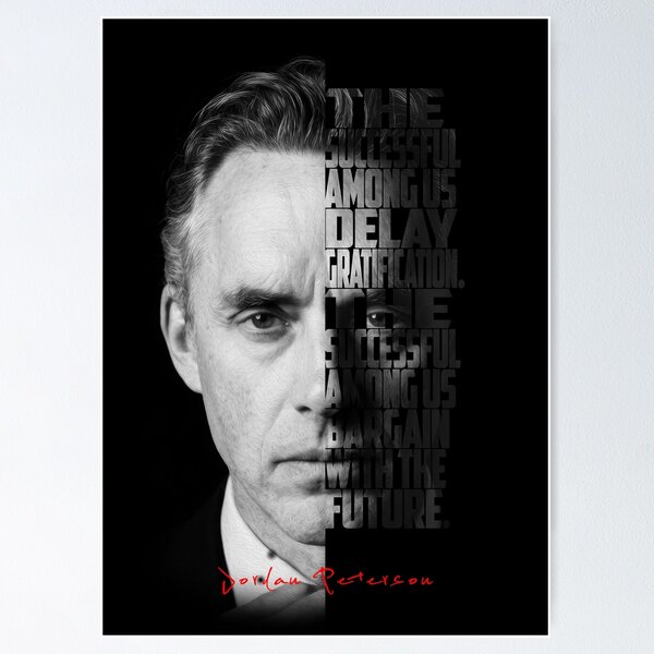 Item preview, Jordan Peterson Black and White Typography Portrait – Split Face Motivational Poster designed and sold by Enea Kelo.