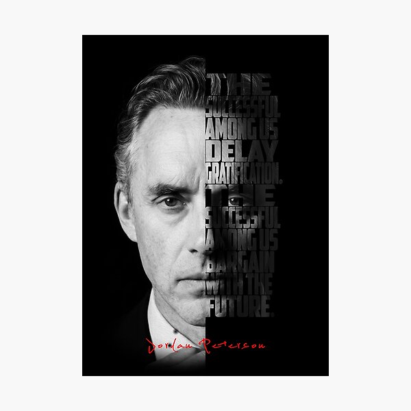 Item preview, Jordan Peterson Black and White Typography Portrait – Split Face Motivational Poster designed and sold by Enea Kelo.