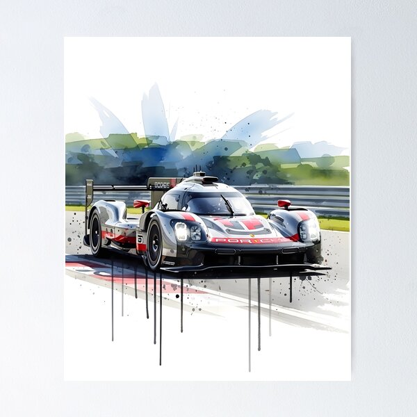 Item preview, Porsche 919 Hybrid Watercolor Illustration Le Mans Endurance Race Car Art designed and sold by Motorline44.