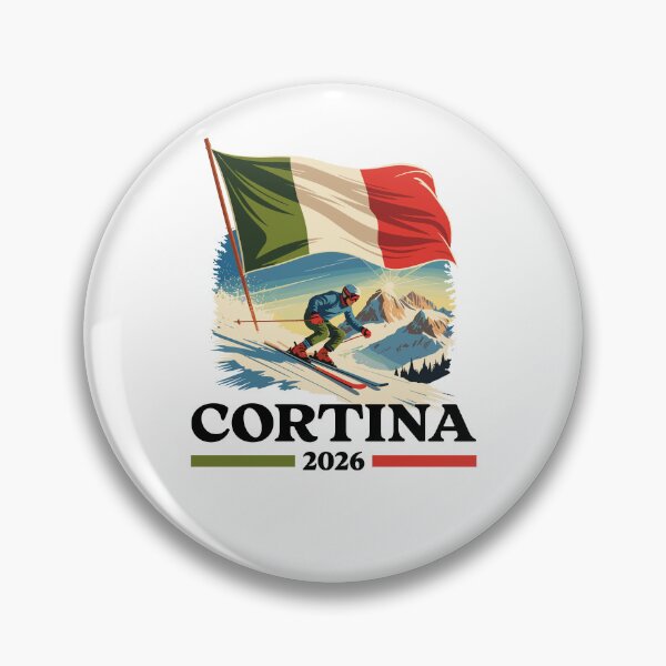 Item preview, Cortina 2026 Skier Italian Flag for Winter Sports Lover designed and sold by NUMAcreations.