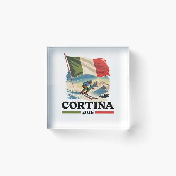 Item preview, Cortina 2026 Skier Italian Flag for Winter Sports Lover designed and sold by NUMAcreations.
