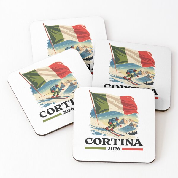 Item preview, Cortina 2026 Skier Italian Flag for Winter Sports Lover designed and sold by NUMAcreations.