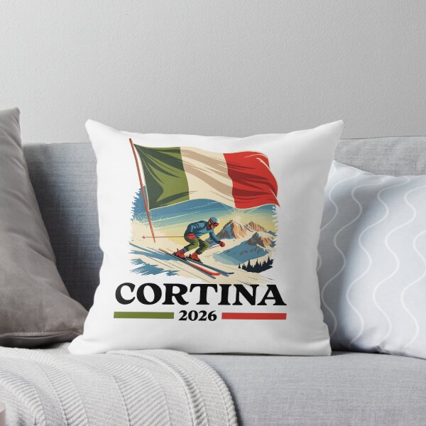 Item preview, Cortina 2026 Skier Italian Flag for Winter Sports Lover designed and sold by NUMAcreations.