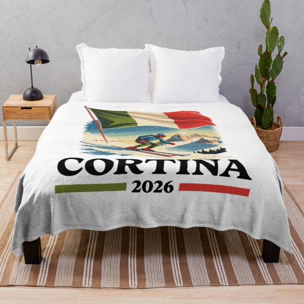 Item preview, Cortina 2026 Skier Italian Flag for Winter Sports Lover designed and sold by NUMAcreations.