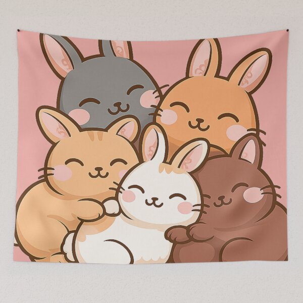 Item preview, Sweet Cuddling Rabbits designed and sold by iamdesigns14.