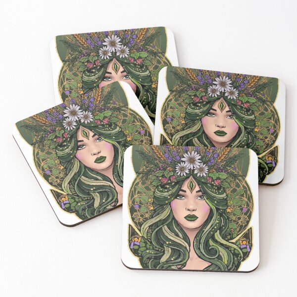 Item preview, Virgo Goddess — Zodiac Art Nouveau | Botanical Sacred Geometry Portrait designed and sold by  Ojo de Lilith.