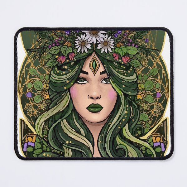 Item preview, Virgo Goddess — Zodiac Art Nouveau | Botanical Sacred Geometry Portrait designed and sold by  Ojo de Lilith.