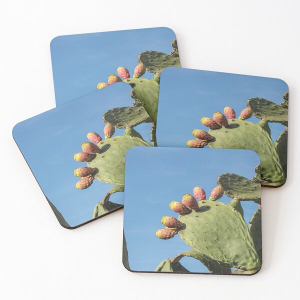 Item preview, Prickly Pear Cactus With Ripening Fruit Against Clear Blue Sky, Desert Plant Close-Up designed and sold by Nmallia.