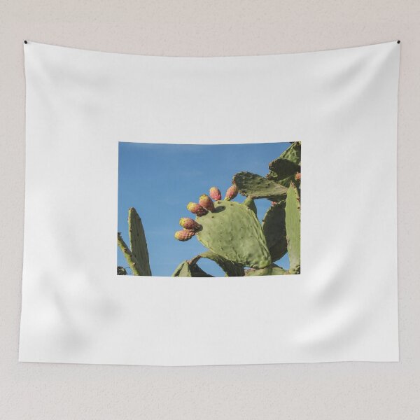 Item preview, Prickly Pear Cactus With Ripening Fruit Against Clear Blue Sky, Desert Plant Close-Up designed and sold by Nmallia.