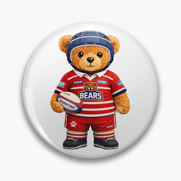 Item preview, Cute Rugby Teddy Bear "Bear With Me" Funny Sports Graphic designed and sold by CuteBear87.
