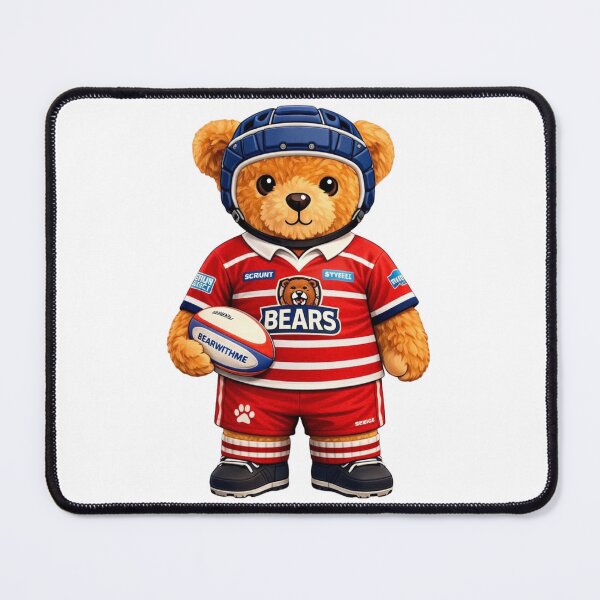 Item preview, Cute Rugby Teddy Bear "Bear With Me" Funny Sports Graphic designed and sold by CuteBear87.