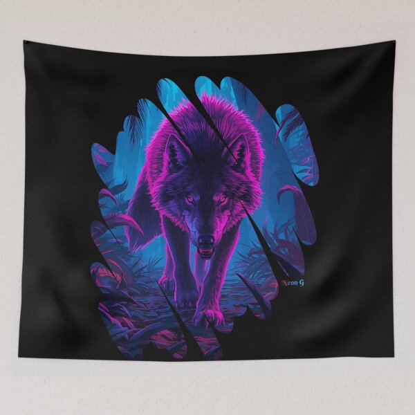 Item preview, Wolf prowling a neon jungle in Augmented reality 6 designed and sold by Neon G.