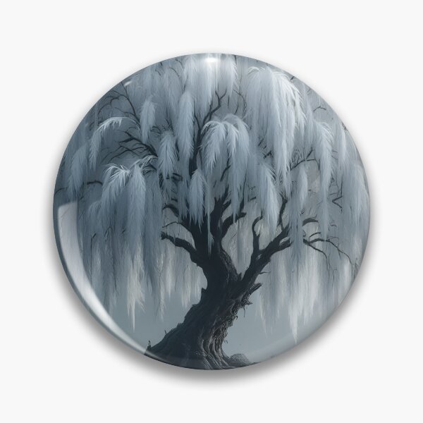 Item preview, Weeping Willow by the Pond, mystical in Black and White designed and sold by MarionsArt.